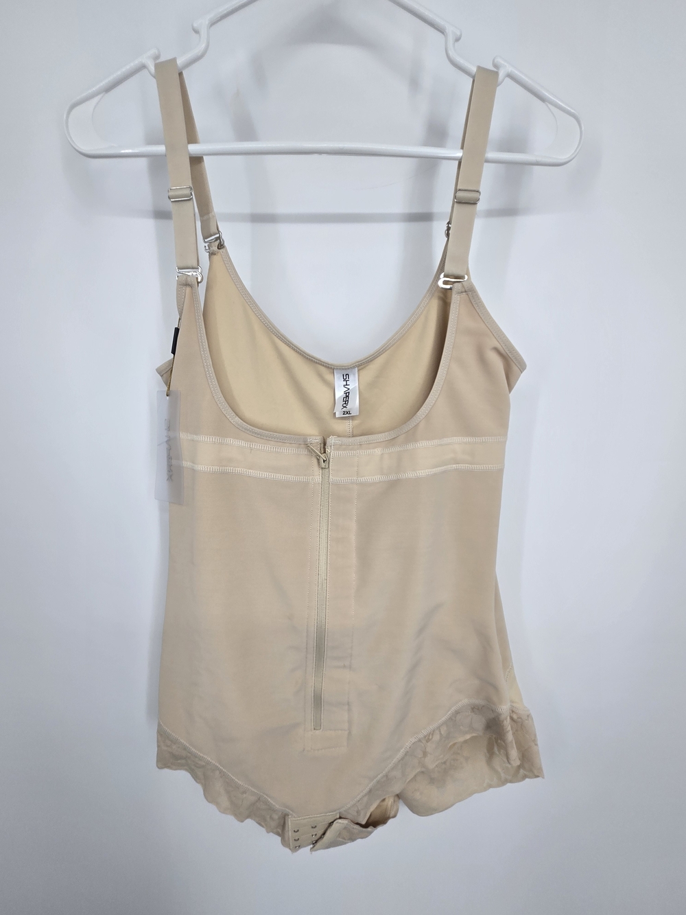 ShaperX Nude Zip-Front Bodysuit Shapewear 2XL NWT (8773)